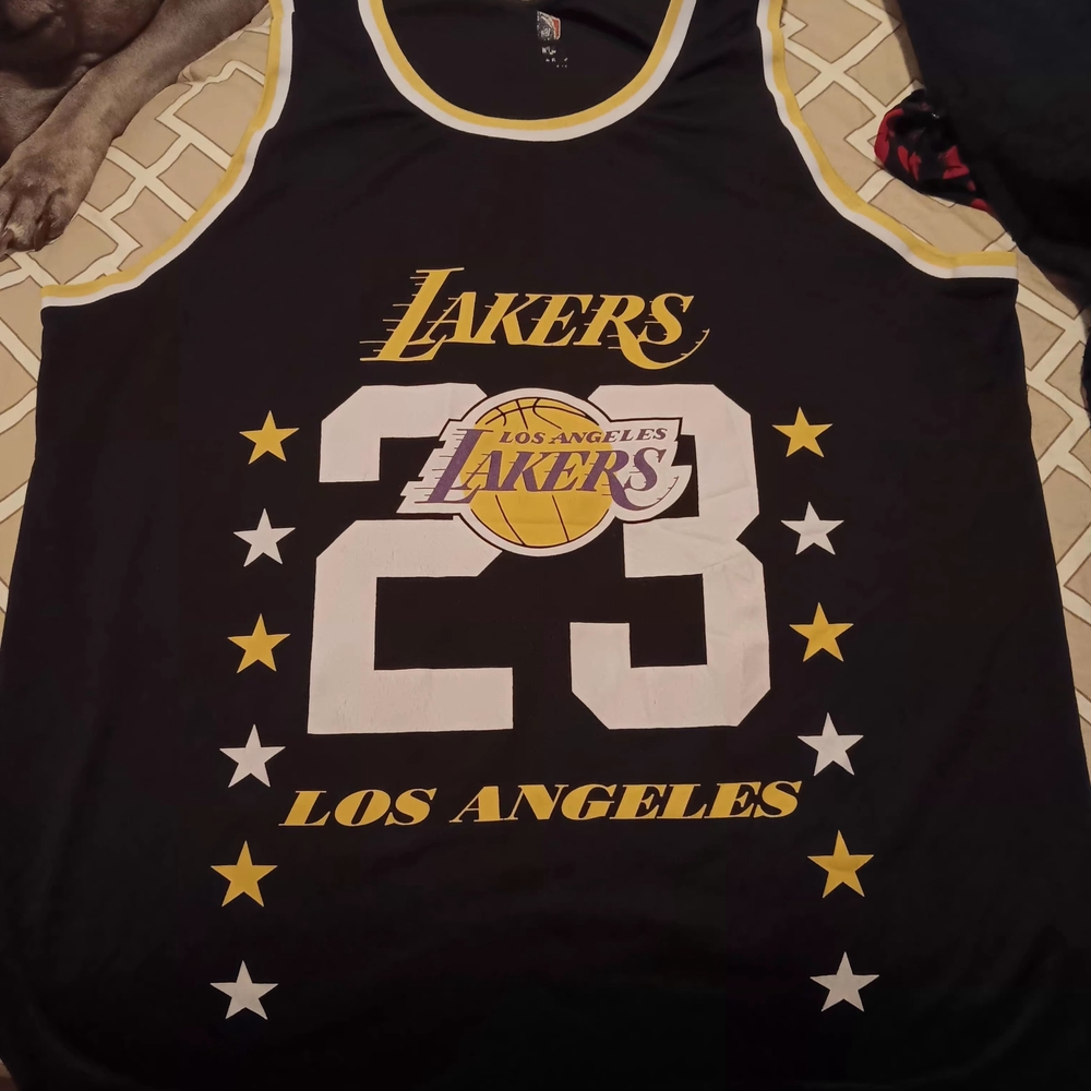 NBA Los Angeles Lakers #23 Black and Gold Tank Top